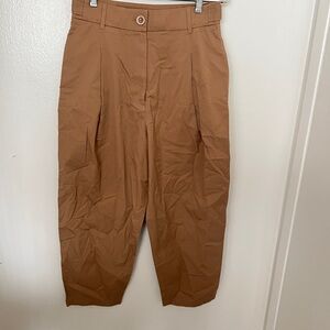 COS women’s high waisted barrel leg trousers brown size US 6 EU 36